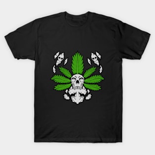 marijuana leaf skull marijuana leaf skull T-Shirt